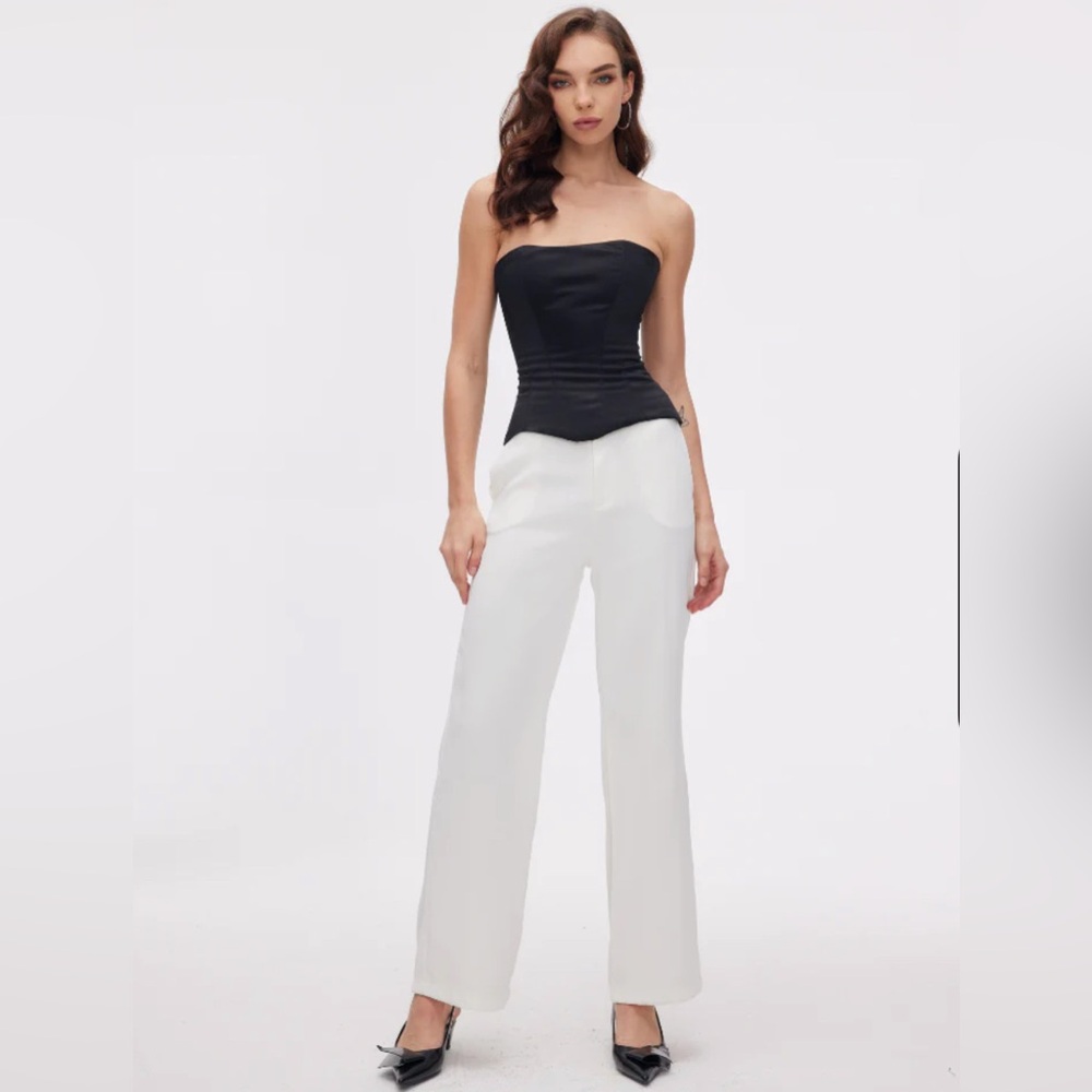Perfect Corset: Geneva pants Elegant Cream Boot Cut Pants